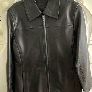 NWOT Coach Black Leather Jacket Women’s Size XS.